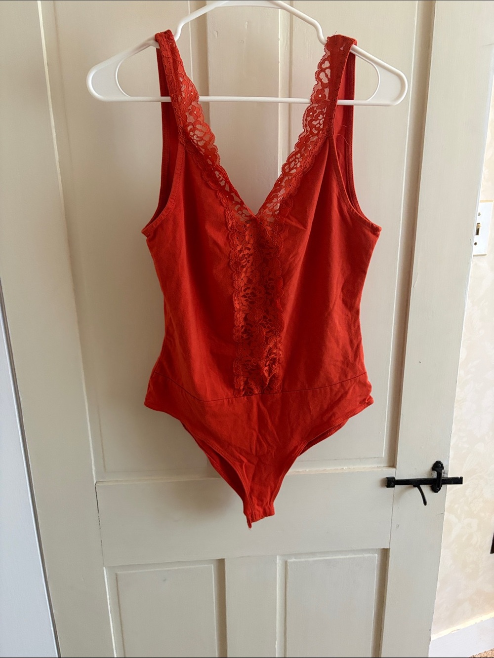 Ambiance Orange Lace V-Neck Bodysuit